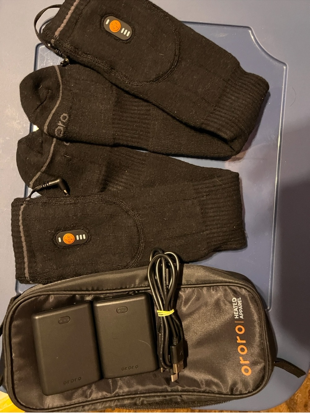 Ororo Black Heated Gloves with Rechargeable Batteries - Pack of 3